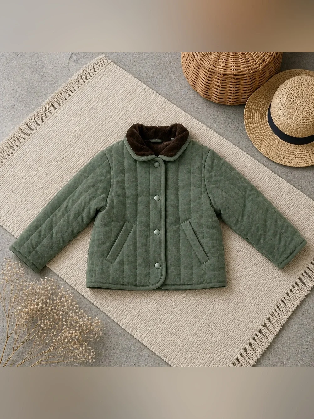 ZARA Quilted Corduroy Collar Jacket Baby Size 9-12 Months